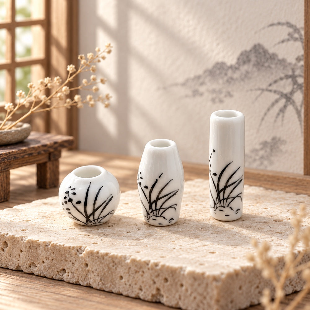 1:12 Scale Miniature Ceramic Tea Set, DIY Model for Dollhouse Kitchen & Dining Room