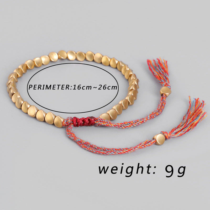 Tibetan Copper Beads Healing Luck Bracelet