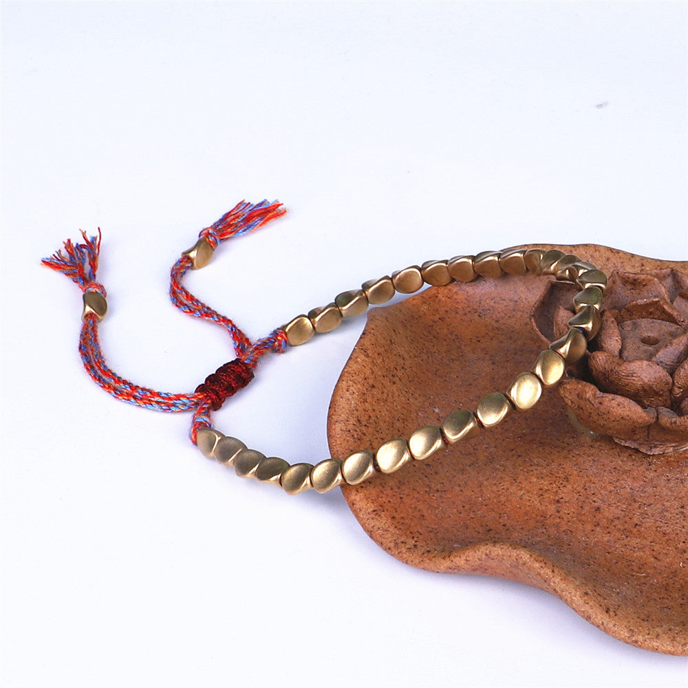 Tibetan Copper Beads Healing Luck Bracelet