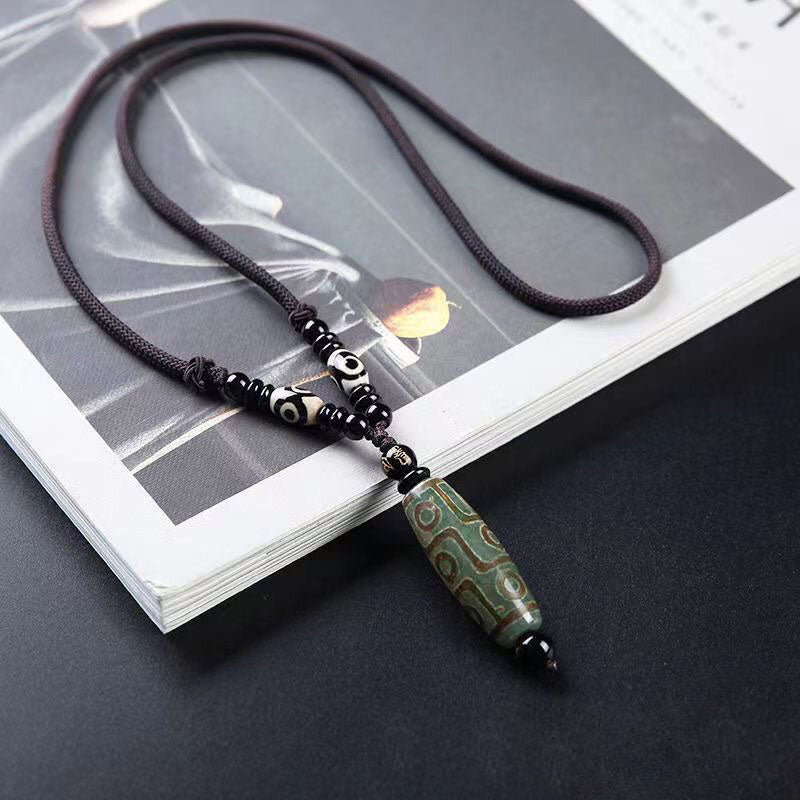 Nine-Eye Dzi Bead Wealth Protection Necklace