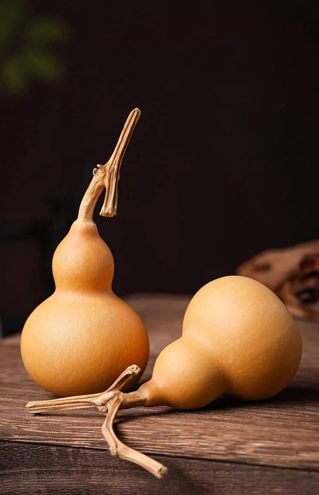 Natural Skin Gourd with Dragon Head, Wrist Twist Soft Small Gourd, Office Desk Decoration