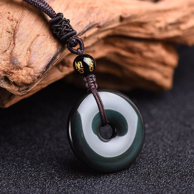 Tibetan Obsidian Protection Necklace
