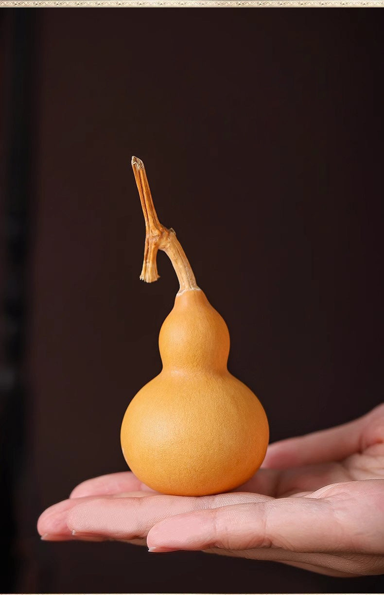 Natural Skin Gourd with Dragon Head, Wrist Twist Soft Small Gourd, Office Desk Decoration