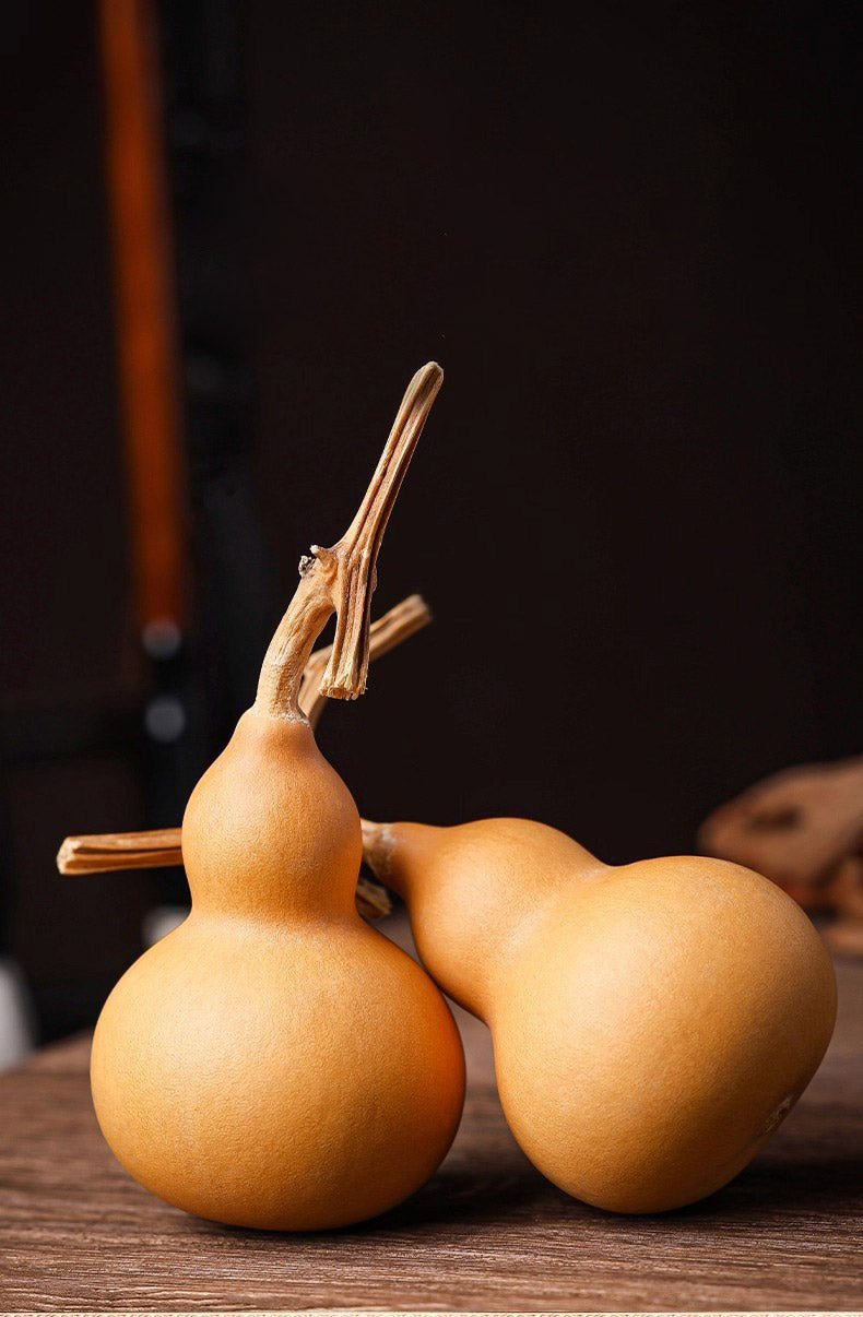 Natural Skin Gourd with Dragon Head, Wrist Twist Soft Small Gourd, Office Desk Decoration