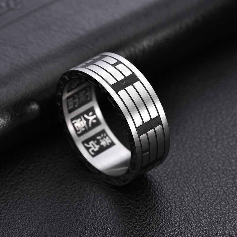 Bagua Yin Yang Titanium Steel Balance Rotatable Ring
