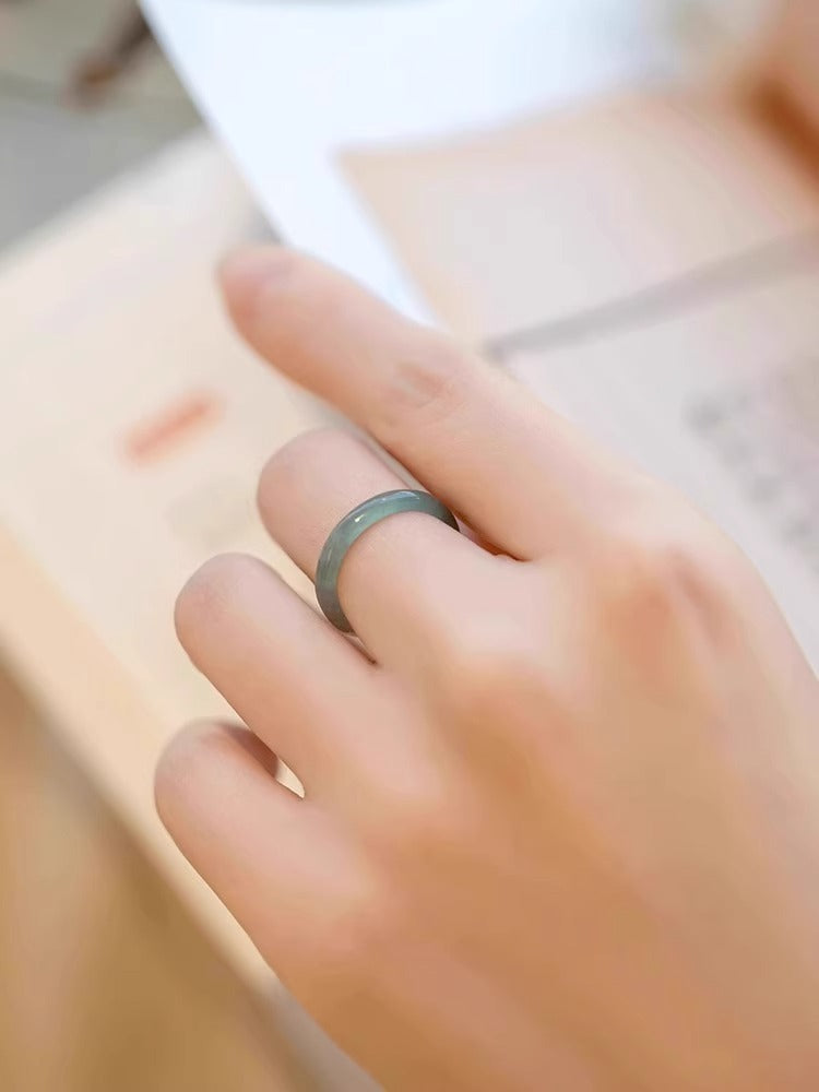 Natural Jade Prosperity Abundance Ring