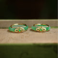 18K Gold Plated Natural Green Chalcedony Strength Ring