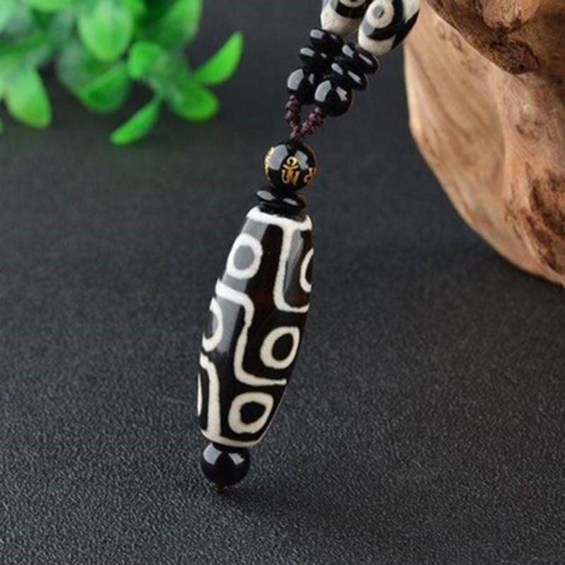 Nine-Eye Dzi Bead Wealth Protection Necklace