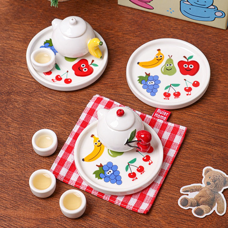 Colorful Fun Fruit Handles Mini CeramicTea set