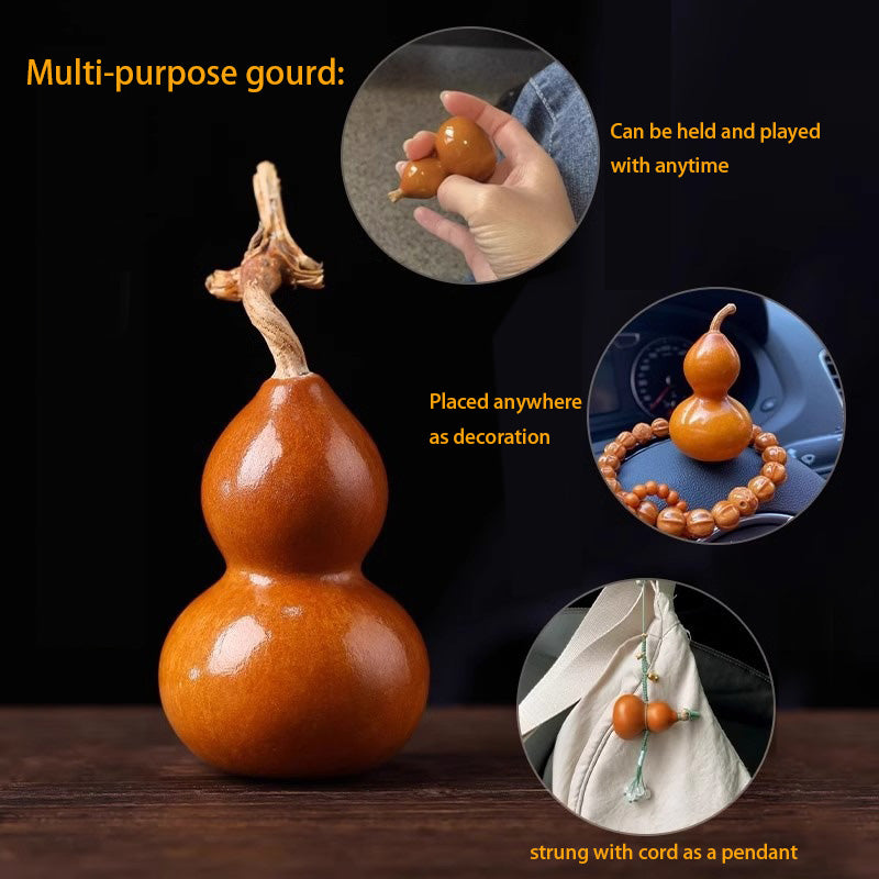 Natural Skin Gourd with Dragon Head, Wrist Twist Soft Small Gourd, Office Desk Decoration