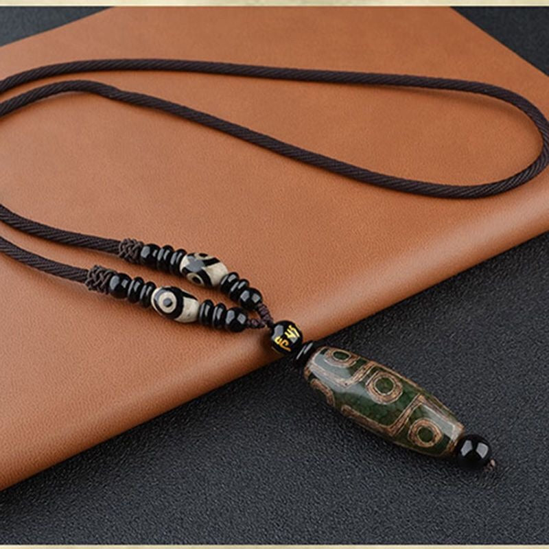 Nine-Eye Dzi Bead Wealth Protection Necklace