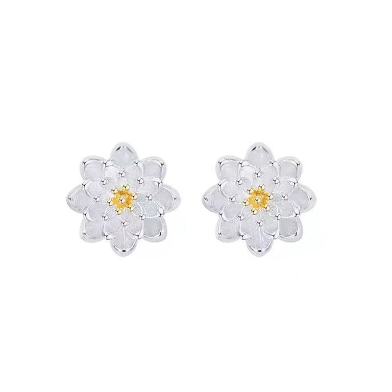 925 Sterling Silver Lotus Flower Balance Earrings