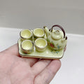1:12 Scale Miniature Ceramic Tea Set, DIY Model for Dollhouse Kitchen & Dining Room