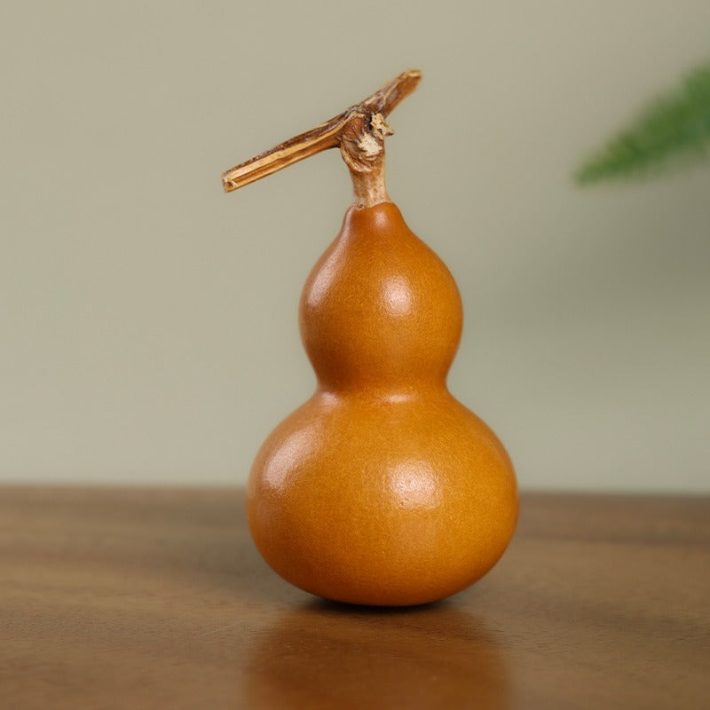 Natural Skin Gourd with Dragon Head, Wrist Twist Soft Small Gourd, Office Desk Decoration