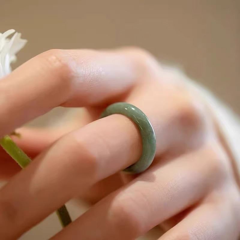 Natural Jade Prosperity Abundance Ring