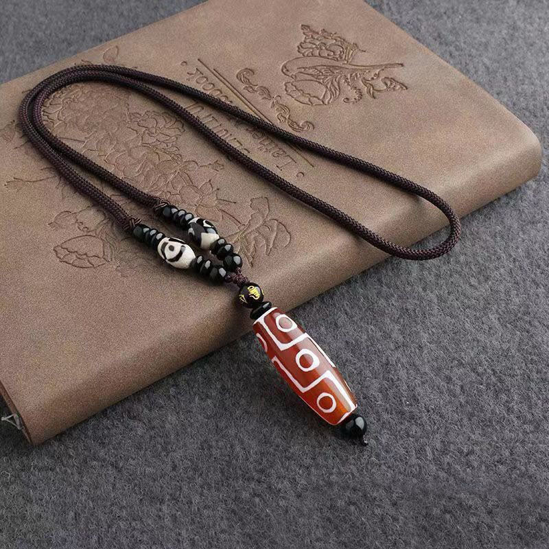 Nine-Eye Dzi Bead Wealth Protection Necklace