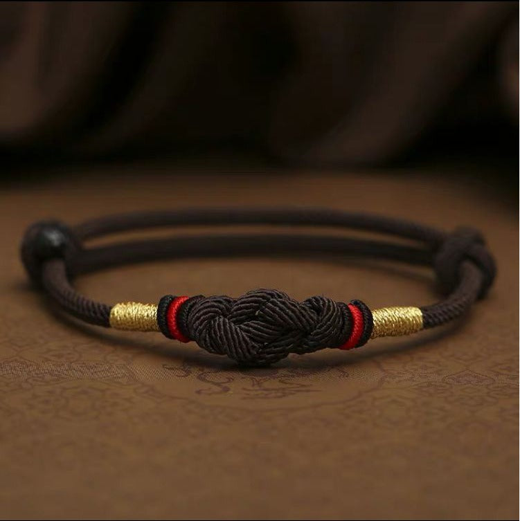 Red String Jade Luck Fortune Knot Braided Couple Bracelet