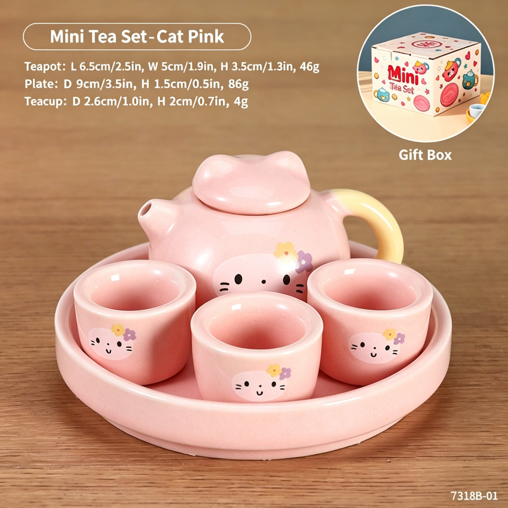 1/5 Scale Cute Cartoon Painted Miniature Ceramic Tea Set